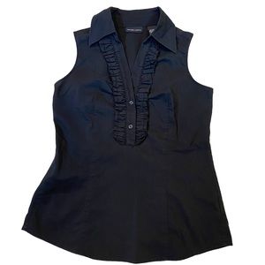 Sleeveless, New York and Company, black collared blouse size XS EUC